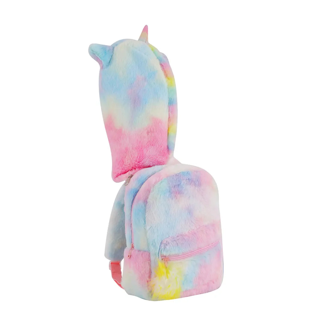 MOCHILA FELPUDA COM CAPUZ TIE DYE