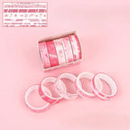 KIT DE FITA ADESIVA WASHI TAPE ESTAMPADA COM 5 UNIDADES