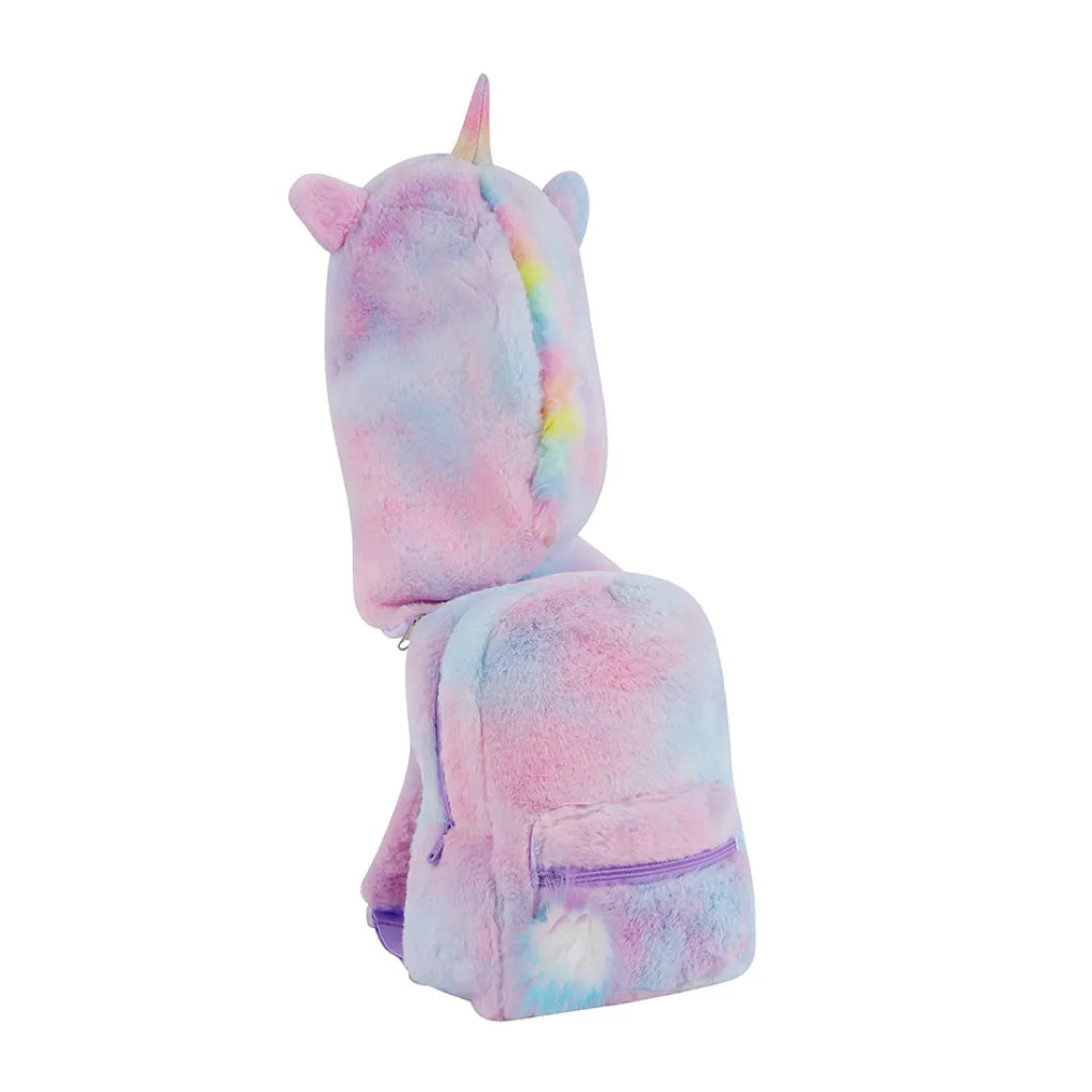 MOCHILA FELPUDA COM CAPUZ TIE DYE