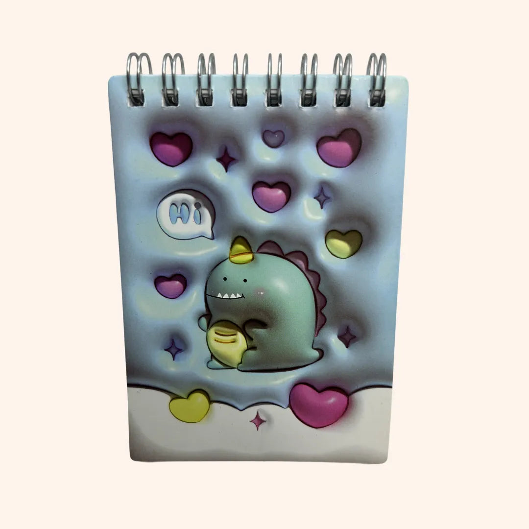 CADERNETA DE ANOTACOES ESPIRAL COM CAPA 3D