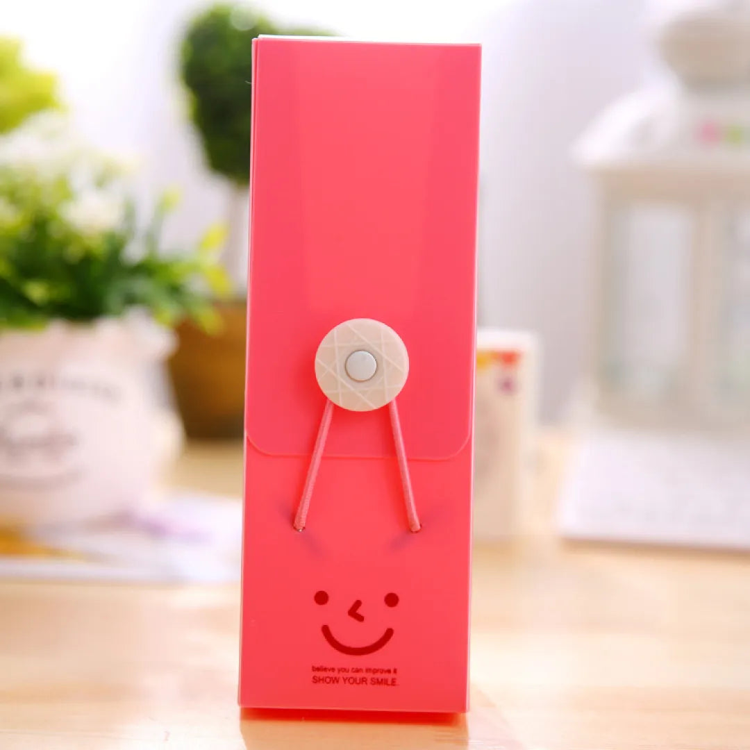 ESTOJO BOX PP  ARMAZENAMENTO COM ELASTICO CANDY COLOR