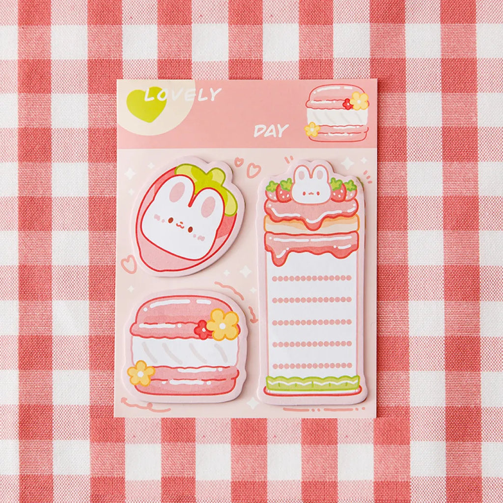 BLOCO DE NOTAS ADESIVA LOVELY DAY CARTELA COM 3 TAMANHOS