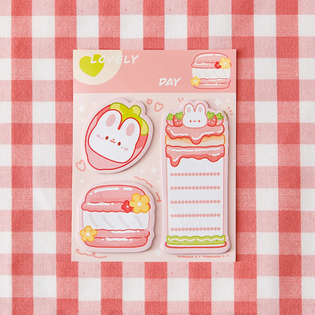 BLOCO DE NOTAS ADESIVA LOVELY DAY CARTELA COM 3 TAMANHOS