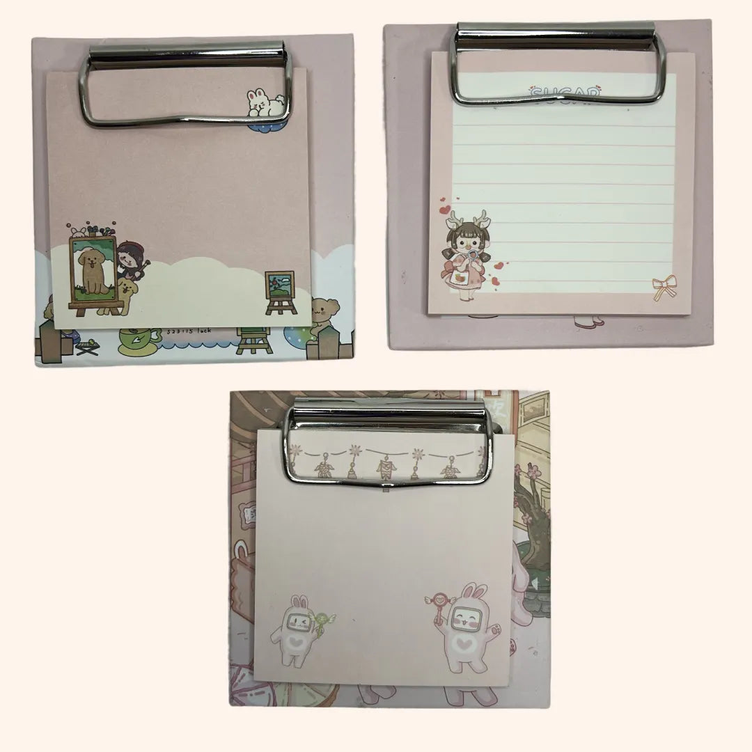 MINI PRANCHETA COM BLOCO DE NOTAS 50 FOLHAS