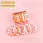 KIT DE FITA ADESIVA WASHI TAPE ESTAMPADA COM 5 UNIDADES