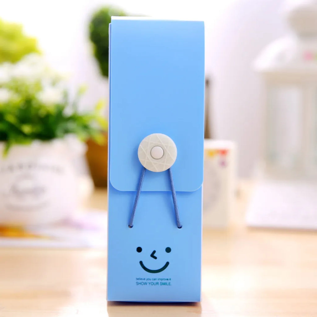 ESTOJO BOX PP  ARMAZENAMENTO COM ELASTICO CANDY COLOR