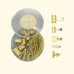 KIT ORGANIZADOR DE ESCRITÓRIO COM CLIPS PRENDEDOR E BINDER